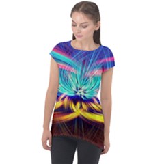 Colorful Chakra Lsd Spirituality Cap Sleeve High Low Top