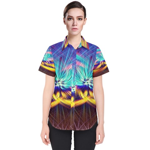 Colorful Chakra Lsd Spirituality Women s Short Sleeve Shirt by Pakrebo