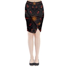 Ornament Background Tender Web Midi Wrap Pencil Skirt by Pakrebo