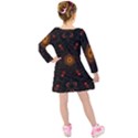 Ornament Background Tender Web Kids  Long Sleeve Velvet Dress View2