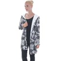 Ornament Pattern Background Longline Hooded Cardigan View1