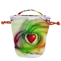 Heart Love Luck Abstract Drawstring Bucket Bag by Pakrebo