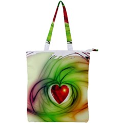 Heart Love Luck Abstract Double Zip Up Tote Bag