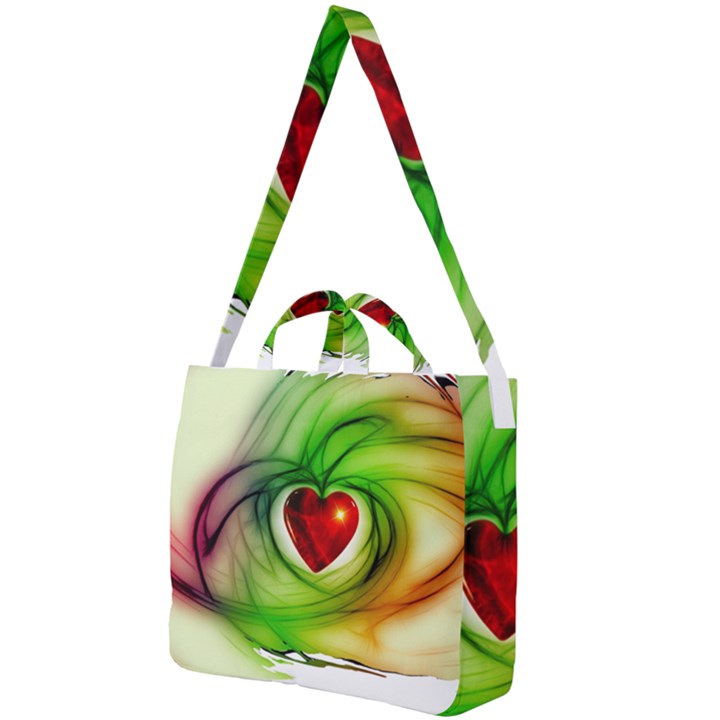 Heart Love Luck Abstract Square Shoulder Tote Bag