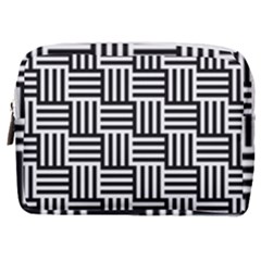 Black And White Basket Weave Make Up Pouch (medium) by retrotoomoderndesigns