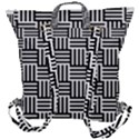 Black And White Basket Weave Buckle Up Backpack View3