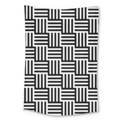 Black And White Basket Weave Large Tapestry by retrotoomoderndesigns