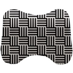 Black And White Basket Weave Head Support Cushion by retrotoomoderndesigns