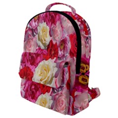 Bed Of Roses Flap Pocket Backpack (small) by retrotoomoderndesigns