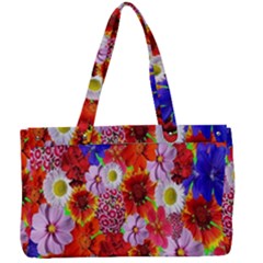 Multicolored Daisies Canvas Work Bag by retrotoomoderndesigns