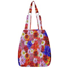 Multicolored Daisies Center Zip Backpack by retrotoomoderndesigns