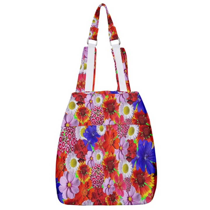 Multicolored Daisies Center Zip Backpack