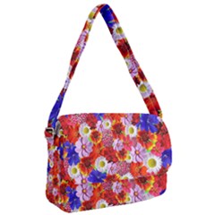 Multicolored Daisies Courier Bag by retrotoomoderndesigns