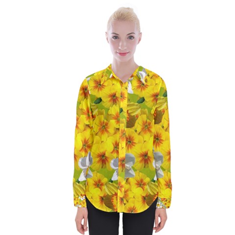 Daffodil Surprise Womens Long Sleeve Shirt by retrotoomoderndesigns