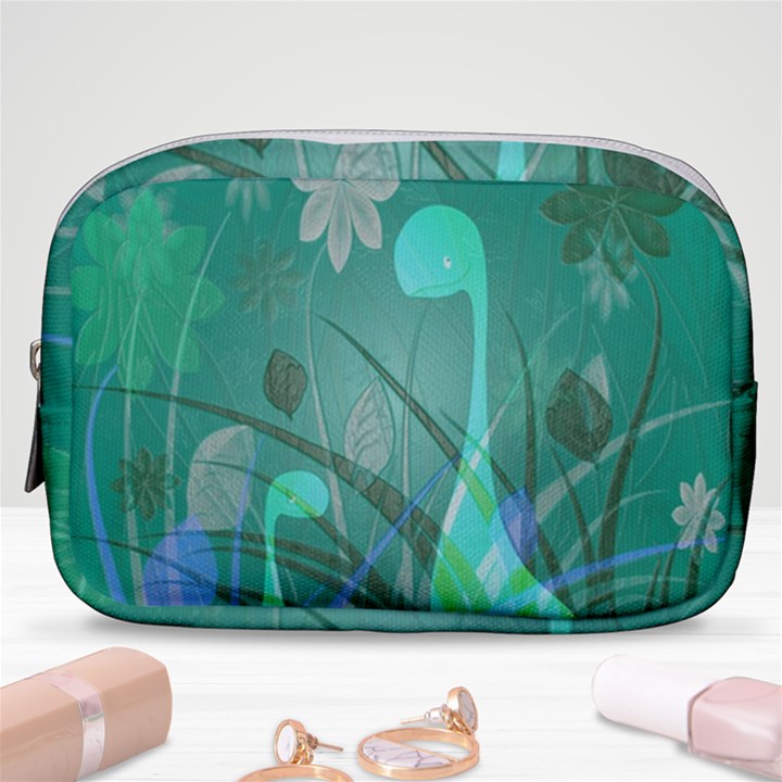 Dinosaur Family - Green - Make Up Pouch (Small)