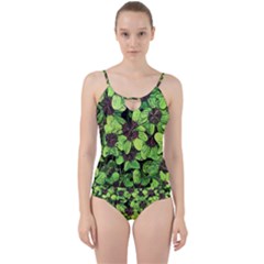 Lucky - Clover Design - Cut Out Top Tankini Set by WensdaiAmbrose