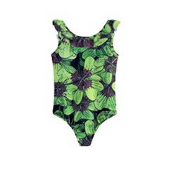 Lucky - Clover Design - Kids  Frill Swimsuit by WensdaiAmbrose