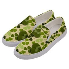 Drawn To Clovers Men s Canvas Slip Ons by WensdaiAmbrose