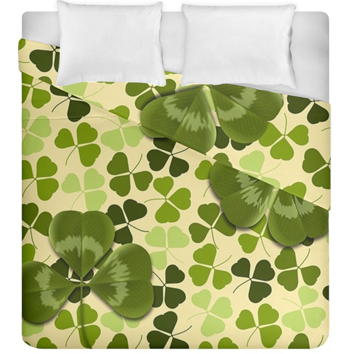 Drawn To Clovers Duvet Cover Double Side (King Size)