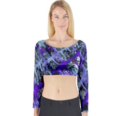 Violet Streak Long Sleeve Crop Top by CamelSheepCreations