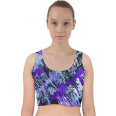 Violet Streak Velvet Racer Back Crop Top by CamelSheepCreations