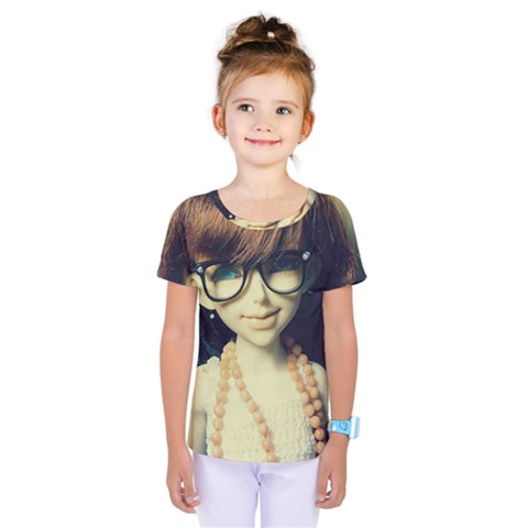 Red Braids Girl Old Kids  One Piece Tee by snowwhitegirl