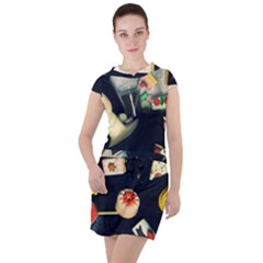 Food Drawstring Hooded Dress