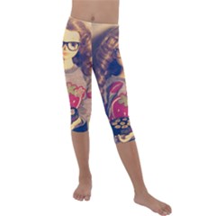 Eating Sushi Kids  Lightweight Velour Capri Leggings  by snowwhitegirl