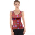 Red With Purple Flowers Tank Top View1