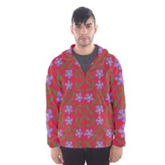 Red With Purple Flowers Hooded Windbreaker (men)