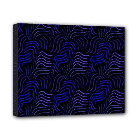 Blue & Black Waves Canvas 10  X 8  (stretched)