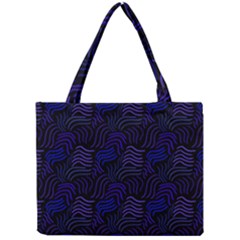 Blue & Black Waves Mini Tote Bag by modernwhimsy