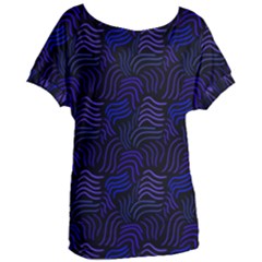 Blue & Black Waves Women s Oversized Tee