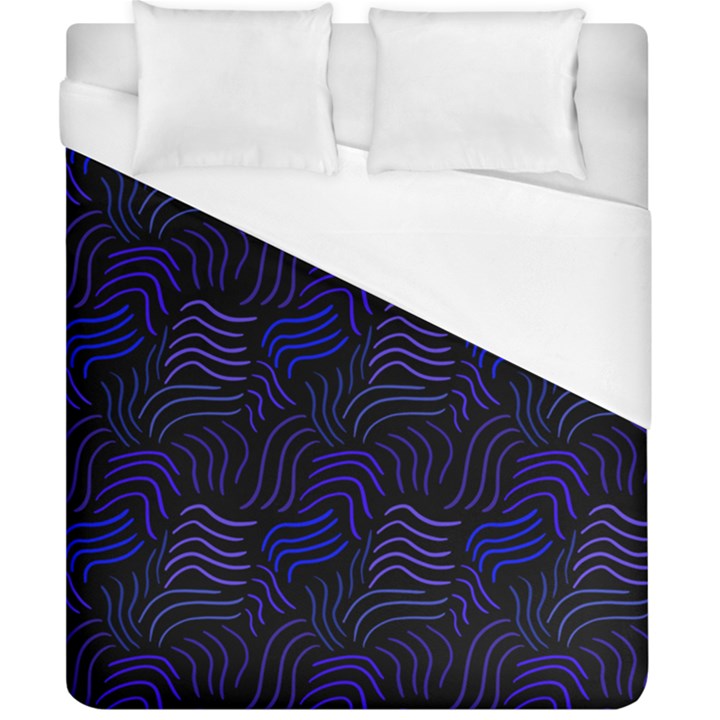 Blue & Black Waves Duvet Cover (California King Size)