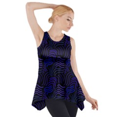 Blue & Black Waves Side Drop Tank Tunic by modernwhimsy