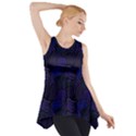 Blue & Black Waves Side Drop Tank Tunic View1