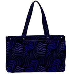 Blue & Black Waves Canvas Work Bag