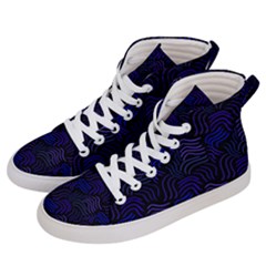 Blue & Black Waves Women s Hi-top Skate Sneakers