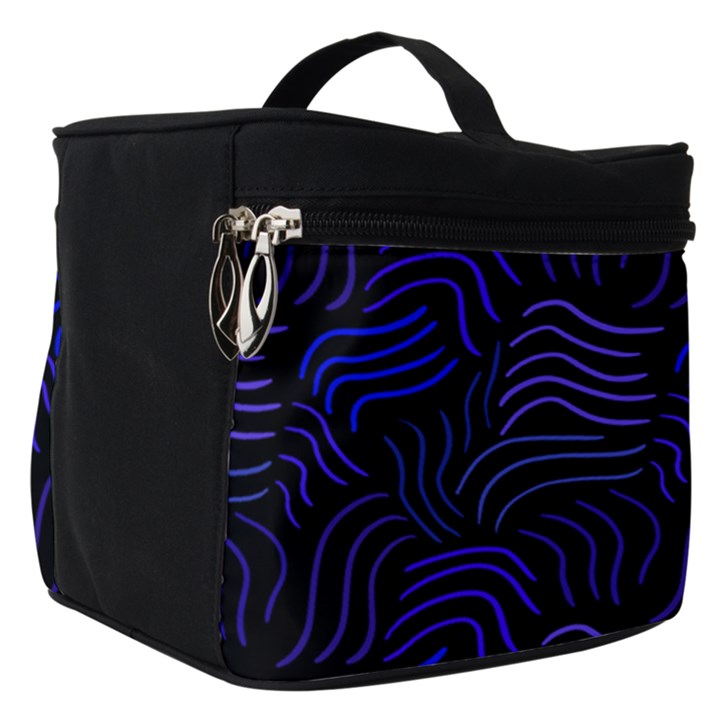 Blue & Black Waves Make Up Travel Bag (Small)