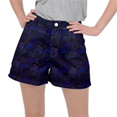 Blue & Black Waves Stretch Ripstop Shorts