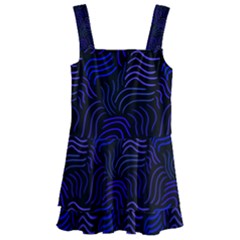 Blue & Black Waves Kids  Layered Skirt Swimsuit by modernwhimsy