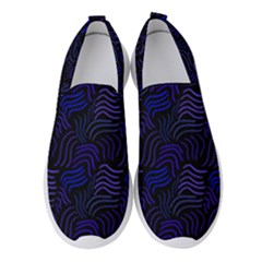 Blue & Black Waves Women s Slip On Sneakers