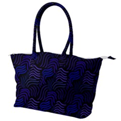 Blue & Black Waves Canvas Shoulder Bag