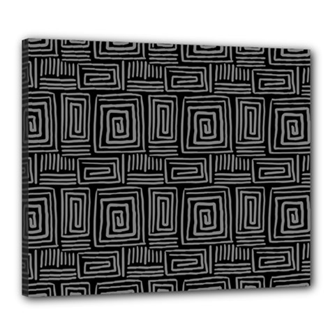 Gray Square Swirl Canvas 24  x 20  (Stretched)