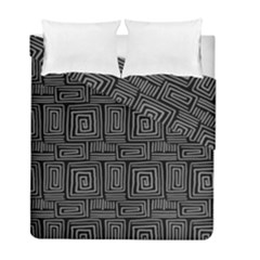 Gray Square Swirl Duvet Cover Double Side (Full/ Double Size)