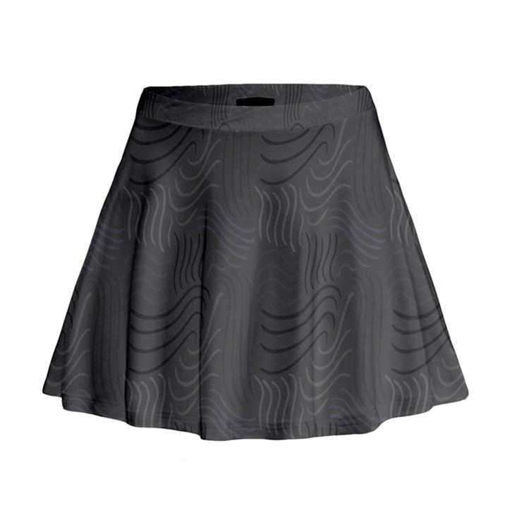 Gray Swirl Mini Flare Skirt