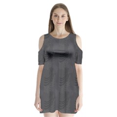 Gray Swirl Shoulder Cutout Velvet One Piece by modernwhimsy