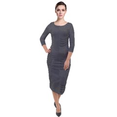 Gray Swirl Quarter Sleeve Midi Velour Bodycon Dress by modernwhimsy