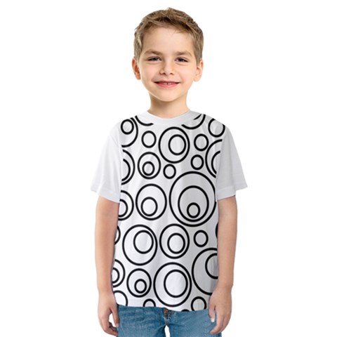 Abstract Black On White Circles Design Kids  Sport Mesh Tee by LoolyElzayat