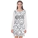 Abstract Black On White Circles Design Long Sleeve Chiffon Shift Dress  View1